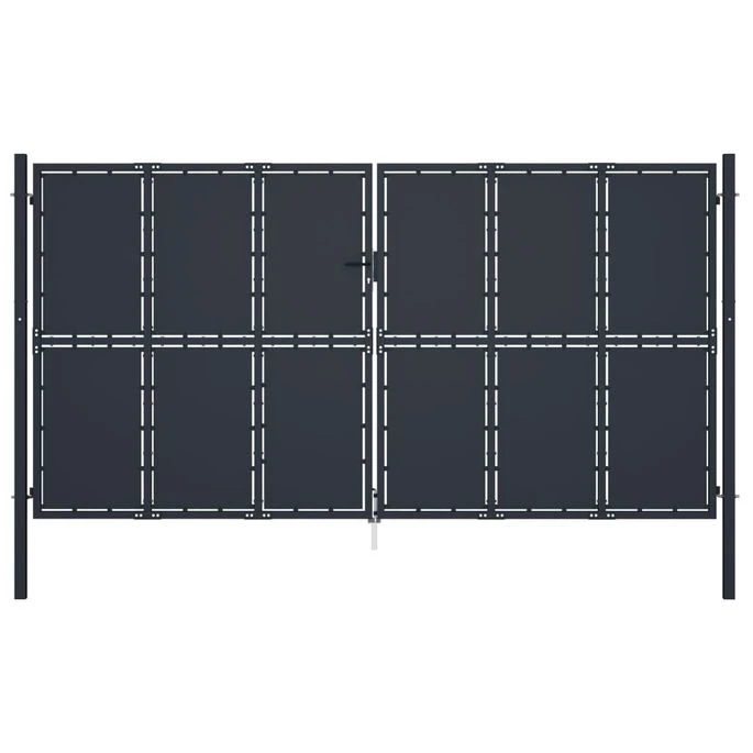 Portail De Jardin Acier 400 X 200 Cm Anthracite 2