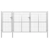 Portail De Jardin Acier 400 X 200 Cm Argenté