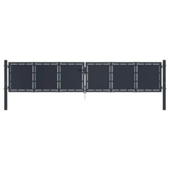 Portail De Jardin Acier 400 X 75 Cm Anthracite
