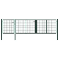 Portail De Jardin Acier 400 X 75 Cm Vert 2