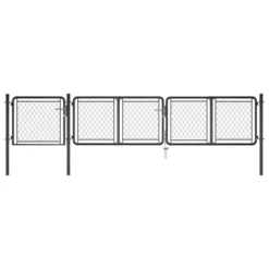 Portail De Jardin Acier 75x395 Cm Anthracite