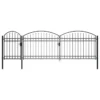 Portail De Jardin Avec Dessus Arqué Acier 1,75 X 5 M Noir
