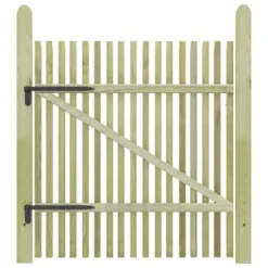 Portail De Jardin En Piquets Bois De Pin Imprégné 100x125 Cm