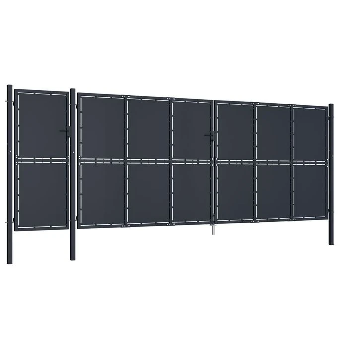 Portail De Jardin Métal 5x2,5 M Anthracite – Image 2