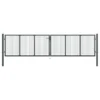 Portail En Maille De Jardin Acier Galvanisé 400 X 175 Cm Gris
