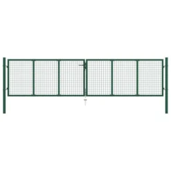 Portail En Treillis De Jardin Acier 400 X 100 Cm Vert