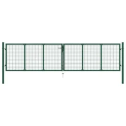 Portail En Treillis De Jardin Acier 400 X 125 Cm Vert