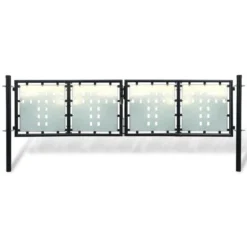 Portail Simple De Clôture Noir 300x150 Cm