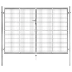 Porte De Jardin Acier Galvanisé 306x225 Cm Argenté