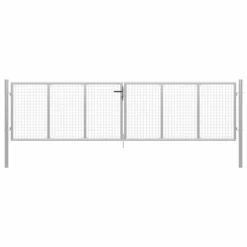 Porte De Jardin Acier Galvanisé 415x150 Cm Argenté