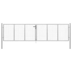 Porte De Jardin Acier Galvanisé 415x175 Cm Argenté