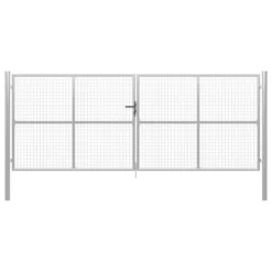 Porte De Jardin Acier Galvanisé 415x200 Cm Argenté