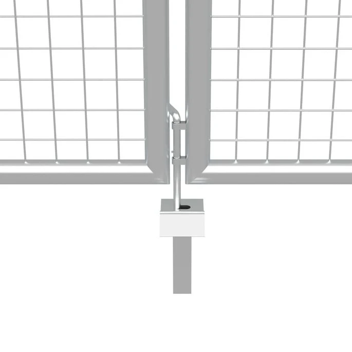 Porte De Jardin Acier Galvanisé 415x200 Cm Argenté – Image 4