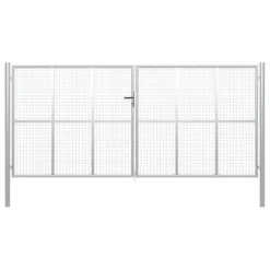 Porte De Jardin Acier Galvanisé 415x250 Cm Argenté