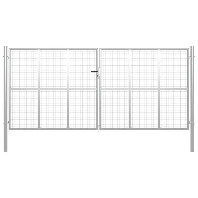 Porte De Jardin Acier Galvanisé 415x250 Cm Argenté