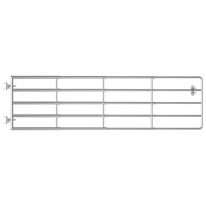 Portillon à 5 Barres Acier (115-300)x90 Cm Argenté – Image 2