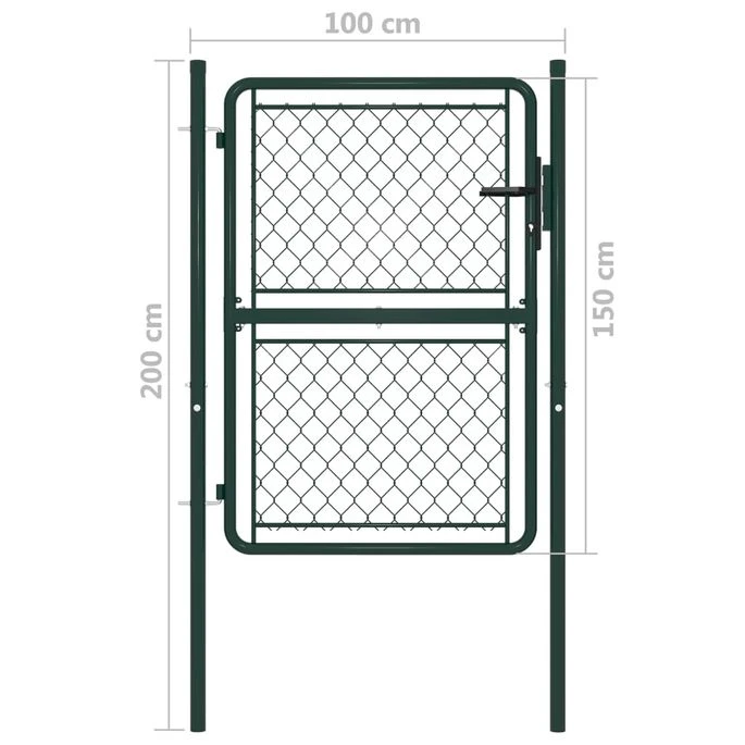 Portillon Acier 100 X 150 Cm Vert – Image 4