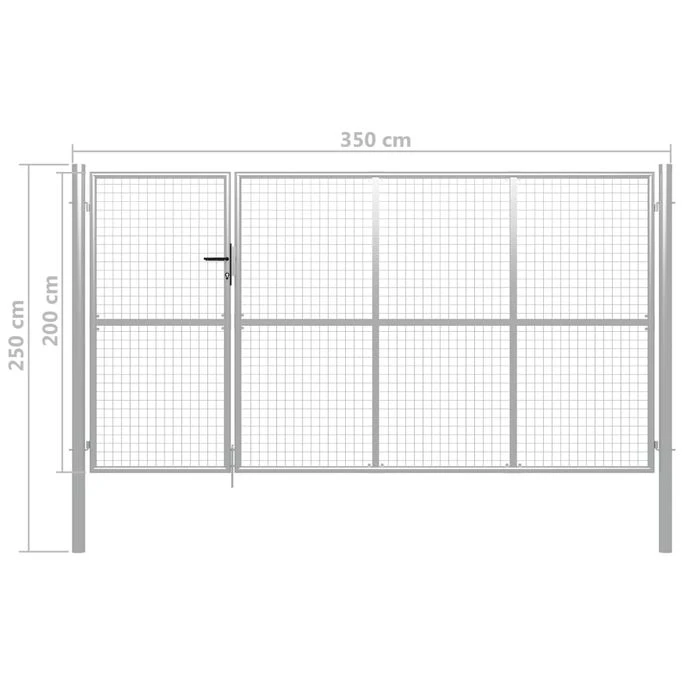Portillon Acier 350 X 200 Cm Argenté – Image 5