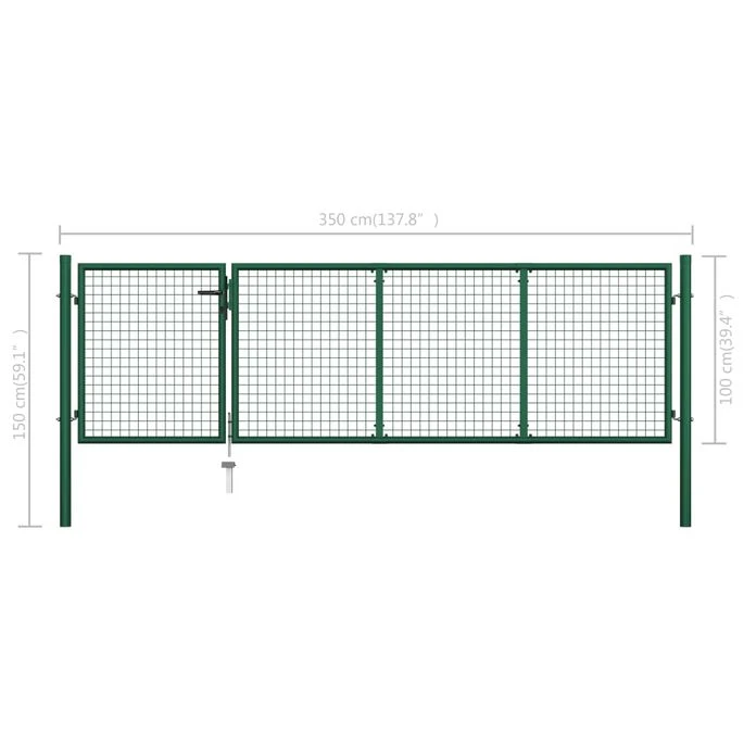 Portillon Acier 350x100 Cm Vert – Image 6