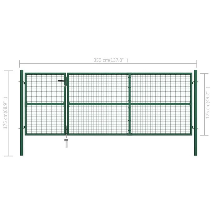 Portillon Acier 350x125 Cm Vert – Image 6