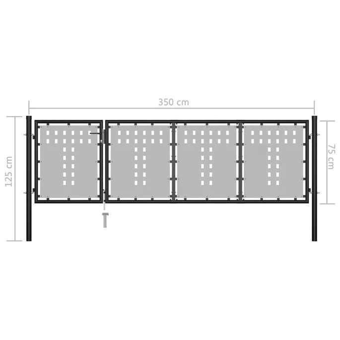 Portillon Acier 350x75 Cm Noir – Image 5
