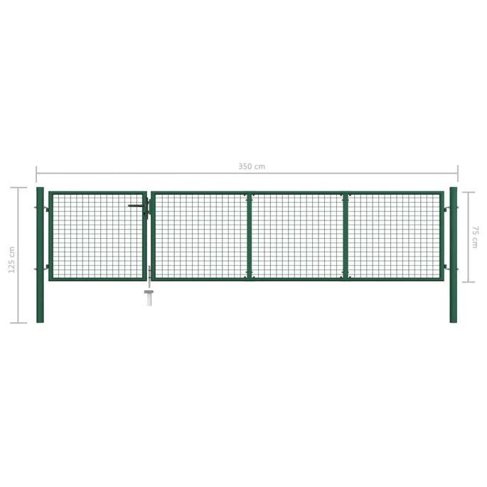 Portillon Acier 350x75 Cm Vert – Image 6