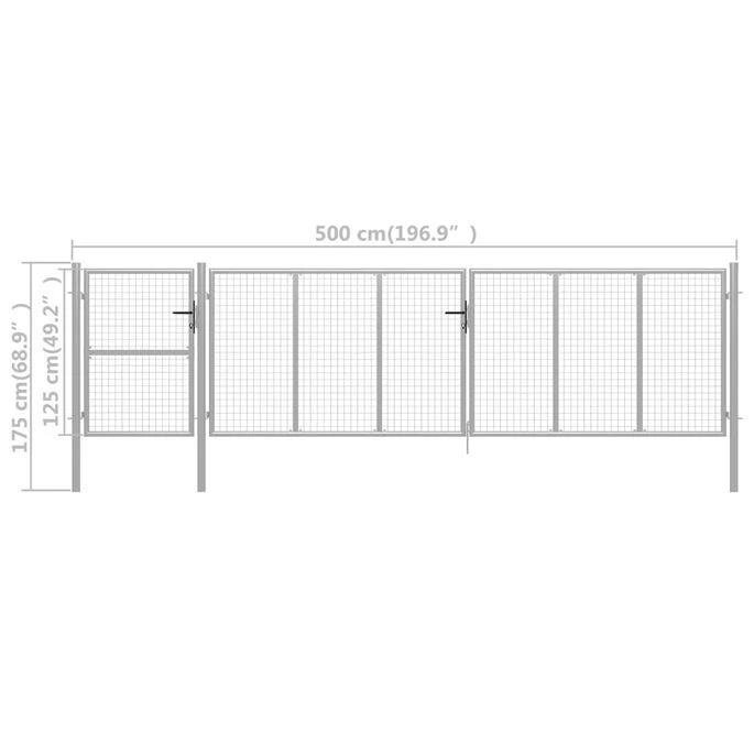 Portillon Acier 500 X 125 Cm Argenté – Image 5