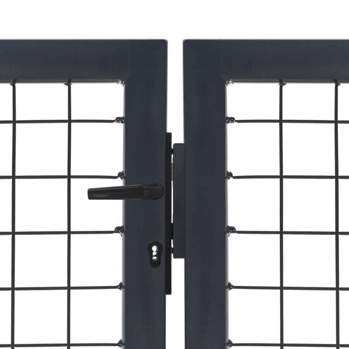 Portillon Avec Poteaux Acier 350 X 120 Cm Anthracite – Image 3