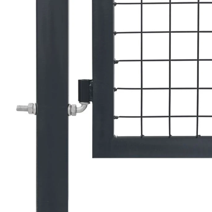 Portillon Avec Poteaux Acier 350 X 120 Cm Anthracite – Image 5