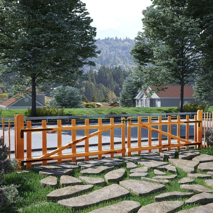 Portillon Double De Clôture Bois Noisetier Imprégné 300x60 Cm – Image 2