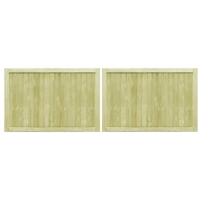 Portillons De Jardin 2 Pcs Bois De Pin Imprégné 300x100 Cm – Image 2
