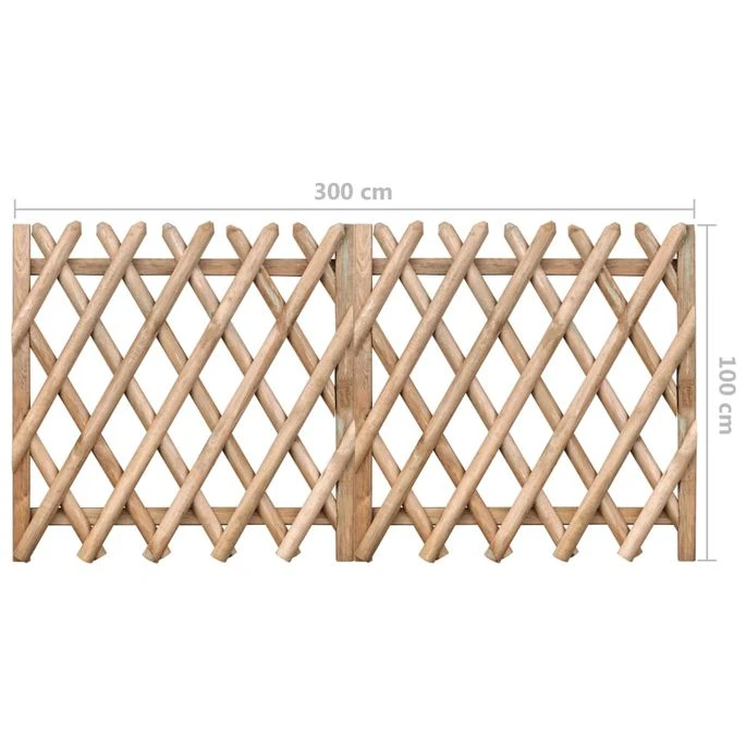 Portillons De Jardin 2 Pcs Bois De Pin Imprégné 300x100 Cm 2 – Image 5