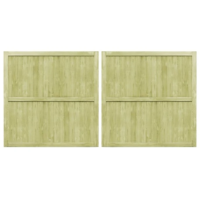 Portillons De Jardin 2 Pcs Bois De Pin Imprégné 300x150 Cm – Image 2
