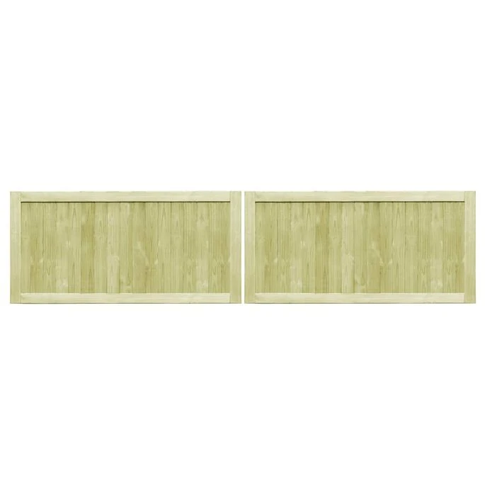 Portillons De Jardin 2 Pcs Bois De Pin Imprégné 300x75 Cm – Image 2