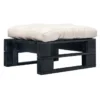 Pouf De Jardin Coussin Beige Et Palette Pin Massif Noir Farsa