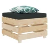 Pouf De Jardin Coussin Multicolore Et Pin Massif Clair Inech