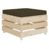 Pouf De Jardin Coussin Taupe Et Palette Pin Massif Clair Inech