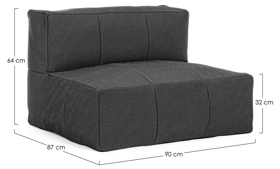 Pouf De Jardin En Aluminium Anthracite Sady – Image 3