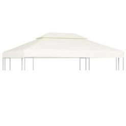 Recouvrement De Remplacement D'auvent 310 G/m² 3x4m Blanc Crème