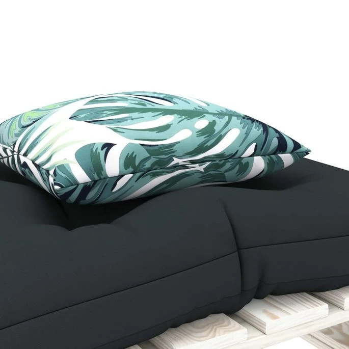 Repose-pied Palette Avec Coussin Anthracite Et Fleur Bois – Image 4