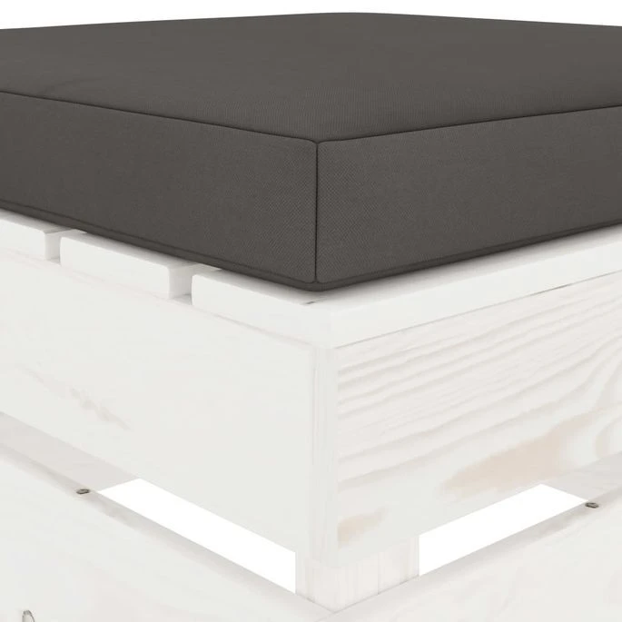 Repose-pied Palette De Jardin Avec Coussin Anthracite Bois – Image 3