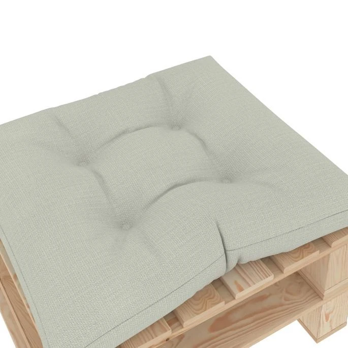 Repose-pied Palette De Jardin Avec Coussin Beige Bois – Image 4