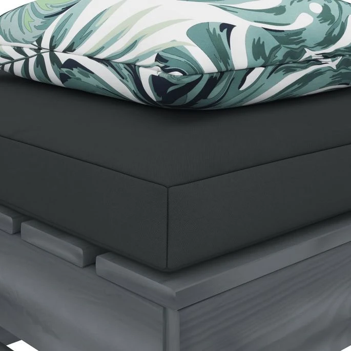 Repose-pied Palette De Jardin Avec Coussin Fleur Bois – Image 3