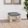 Repose-pied Palette De Jardin Avec Coussin Gris Bois De Pin