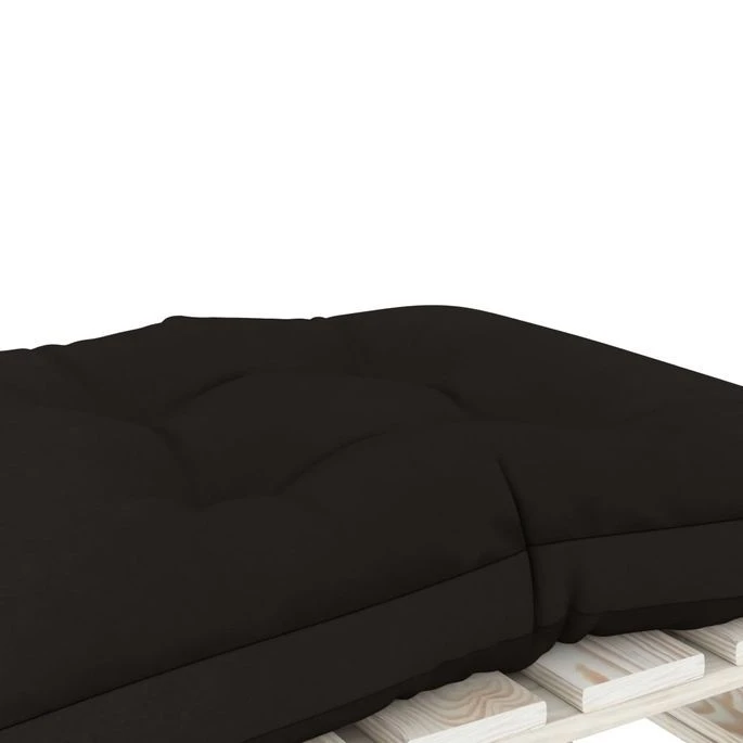 Repose-pied Palette De Jardin Avec Coussin Noir Bois – Image 4