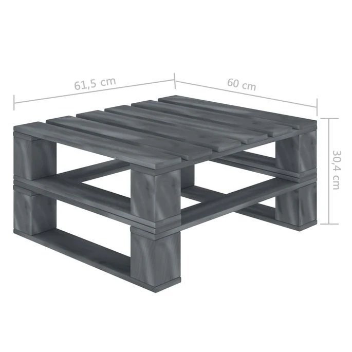 Repose-pied Palette De Jardin Avec Coussin Noir Bois 2 – Image 6