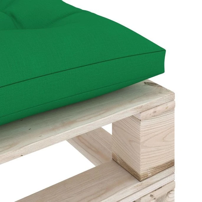 Repose-pied Palette De Jardin Avec Coussin Vert Bois De Pin – Image 5