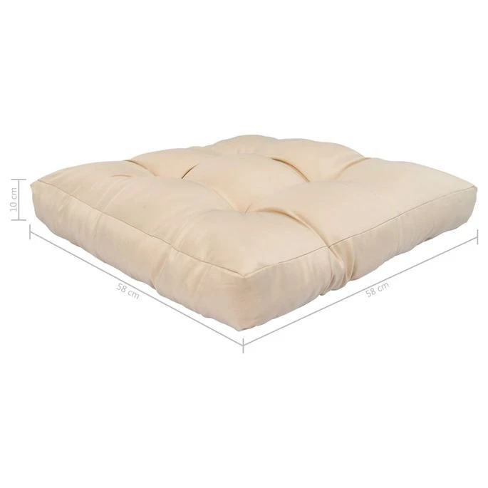 Repose-pied Palette De Jardin Et Coussin Sable Marron Miel Bois – Image 10