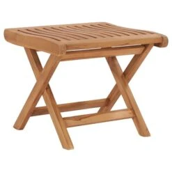 Repose-pied Pliable 46,5x49x41,5 Cm Bois De Teck Solide