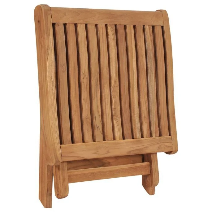 Repose-pied Pliable 46,5x49x41,5 Cm Bois De Teck Solide – Image 4